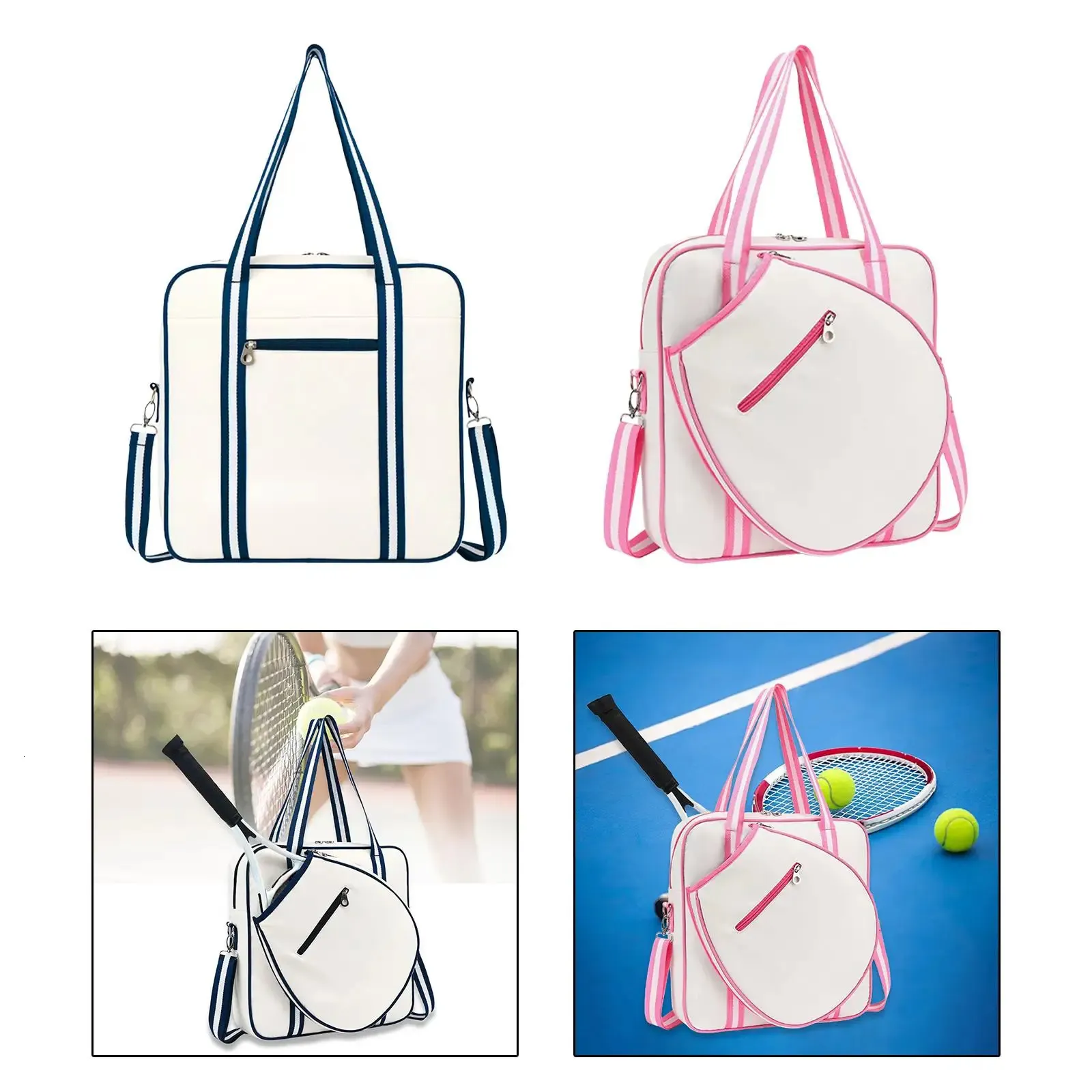 Tennis Shoulder Bag Sports Handbag Versatile Stylish with Multi Pockets Anti Scratches for Pickleball Paddles, Badminton Racquet