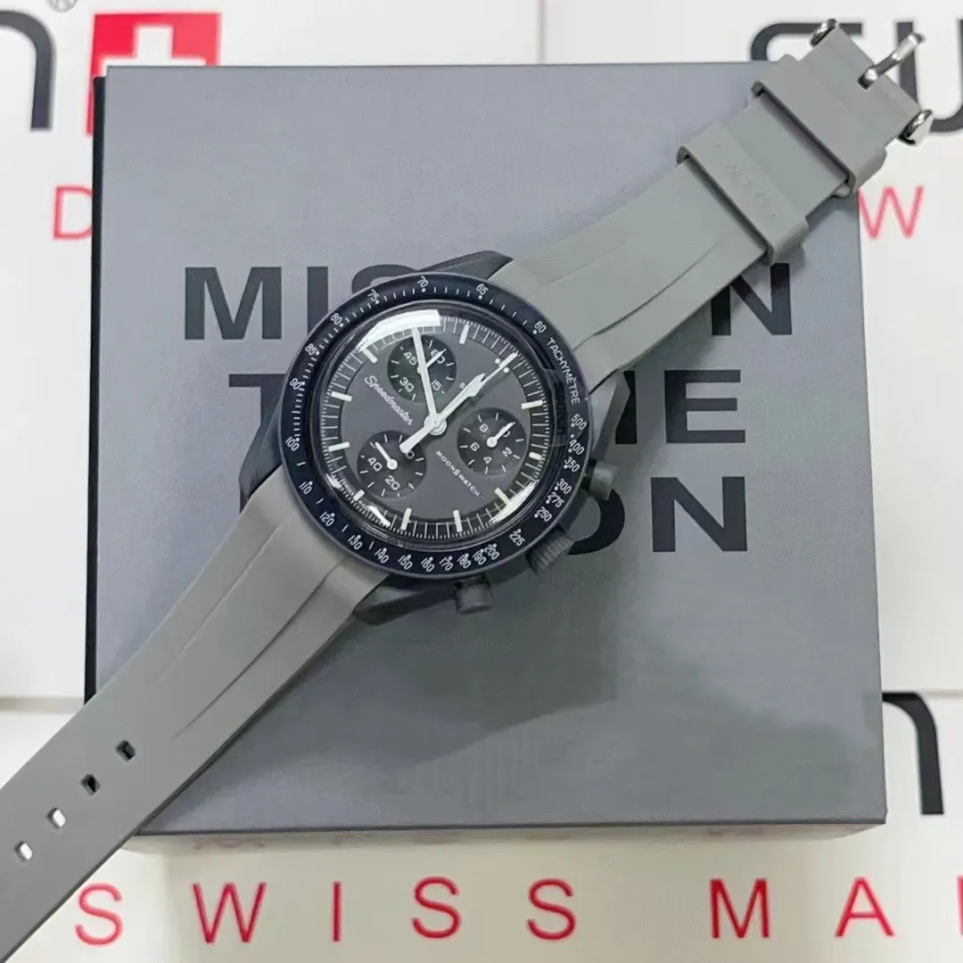 バイオセラミックプラネットムーンメンズウォッチフル機能Quarz Chronograph Watch Mission to Mercury 42mm Silica Gel Luxury Watch Limited Edition Master Wristwatches