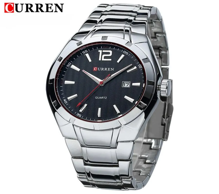 2018 Nya Curren Luxury Brand Men Sport Watches Men Quartz Watch rostfritt stål Men Fashion Casual Wrist Watch Relogio Masculino1509998