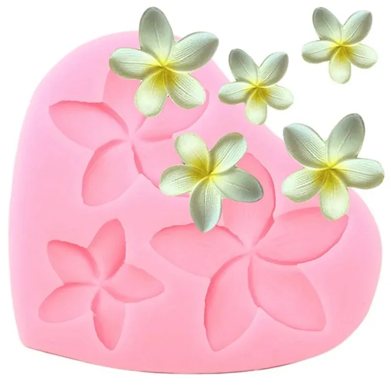 Sugarcraft Plumeria Flower Siliconen Mold T Mold Cake Decoratie gereedschap Chocolade Gumpaste Candy Clay Molds