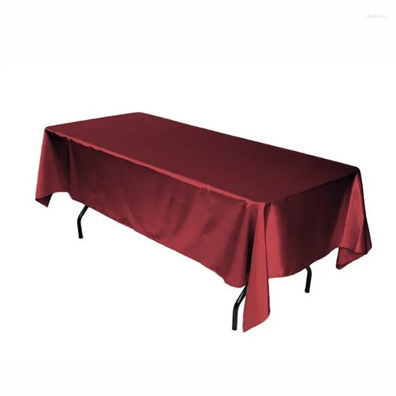 Tableau de table haut de gamme El Banquet et scène de mariage Couleur solide Rectangle Smooth Satin Fabric Colored Ding F5T3990