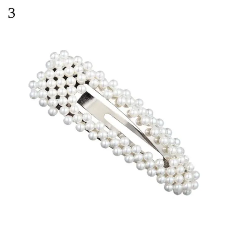 2019 Fashion Pearl Hair Clip для женщин Элегантный корейский дизайн Snap Barrette Stick Hair Clear Accessories 20pcs2832957