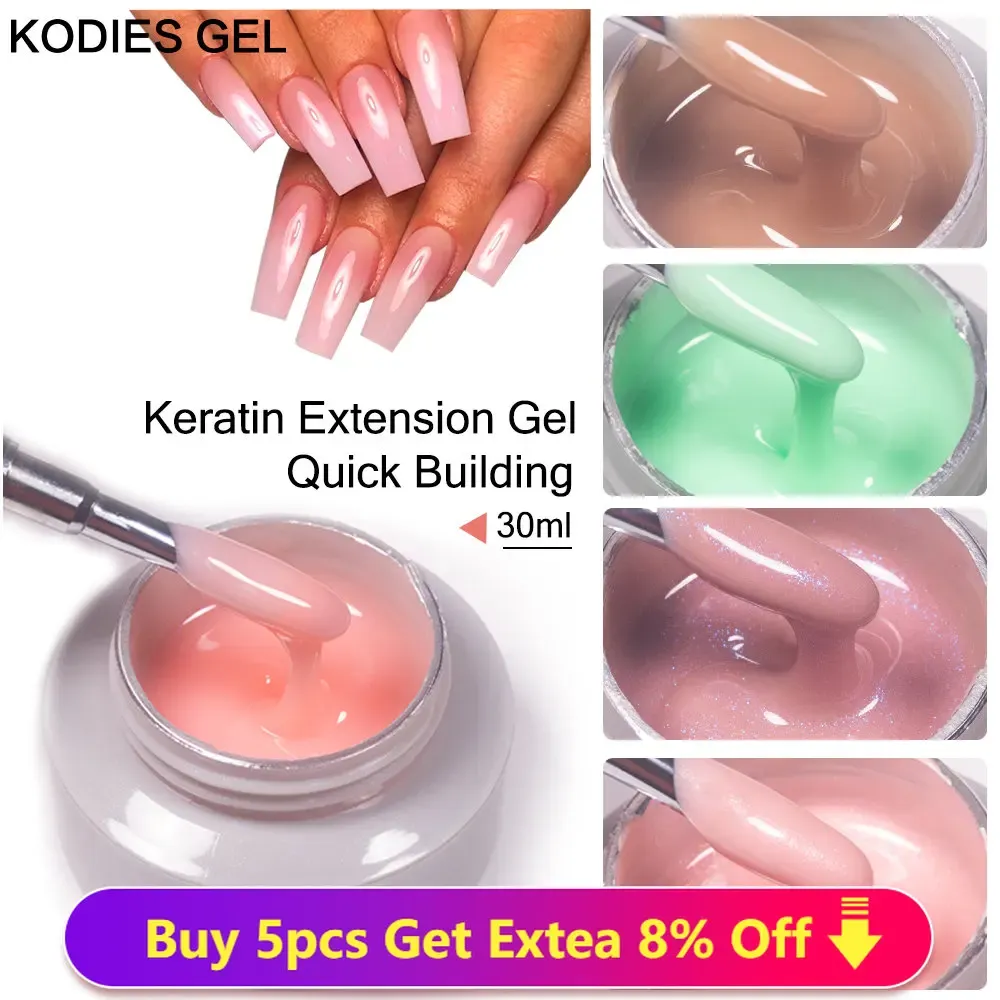 Gel KODIES GEL Builder Nail Gel for Extension 30ML Semi Permanent UV/LED Poly Hard Gel Keratin Protein Varnish for Nail Art Manicure