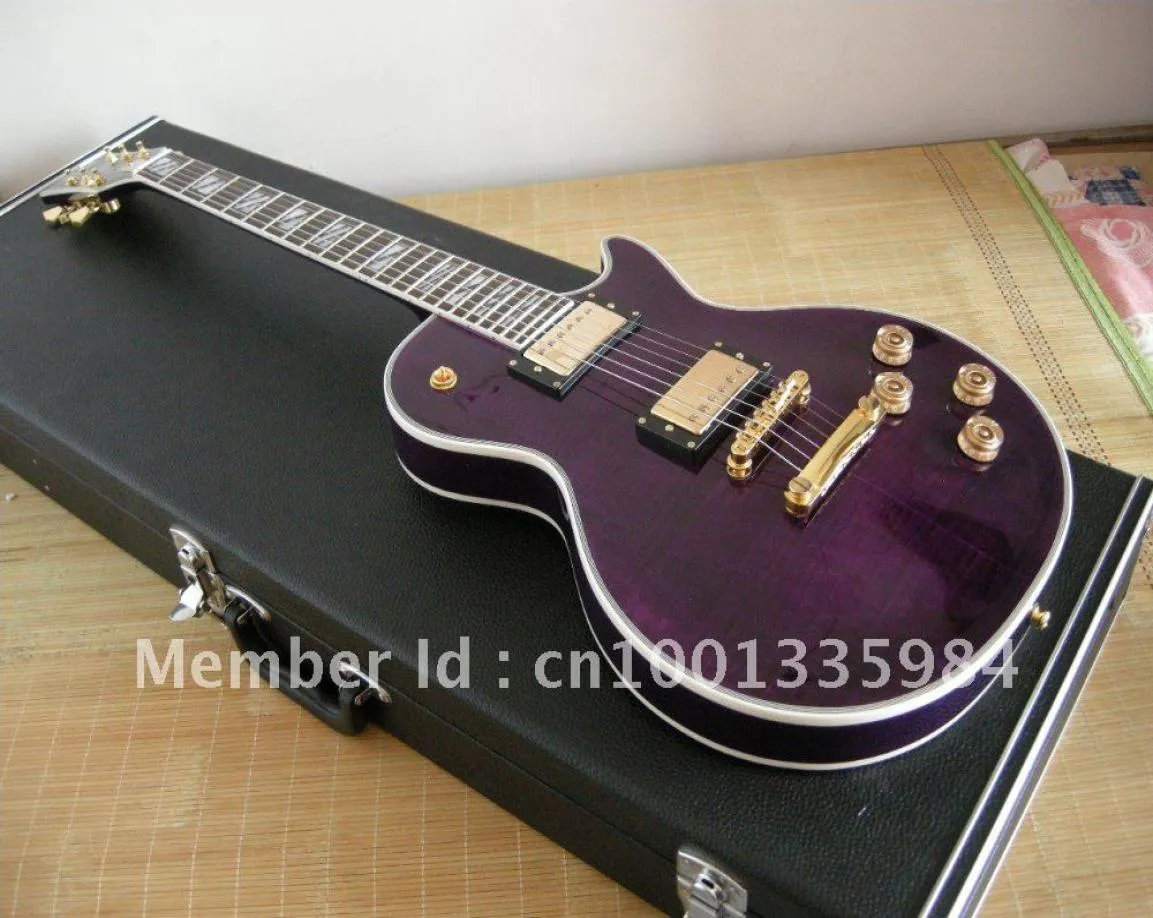 Высококачественное новое прибытие G LP Custom Purple Electric Guitar Golden Hardware Guitar в Stock3637058