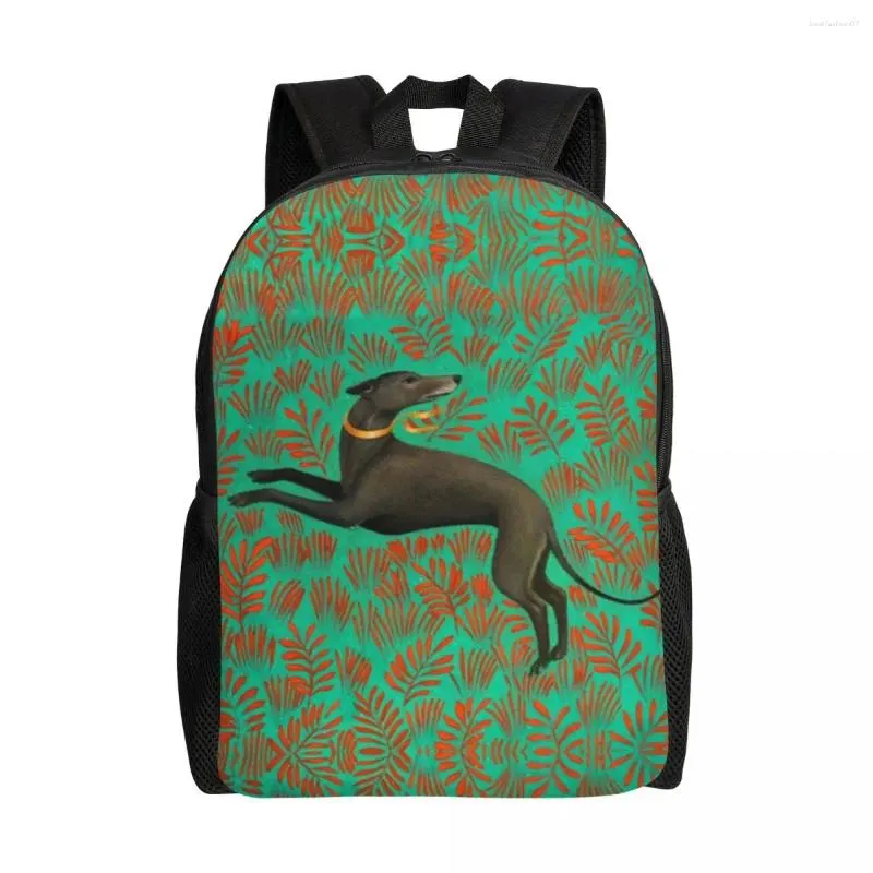 Sac à dos coutume sihthound greyhound fleurs art hommes femmes bookbag de mode pour collège sacles animaux pour chiens