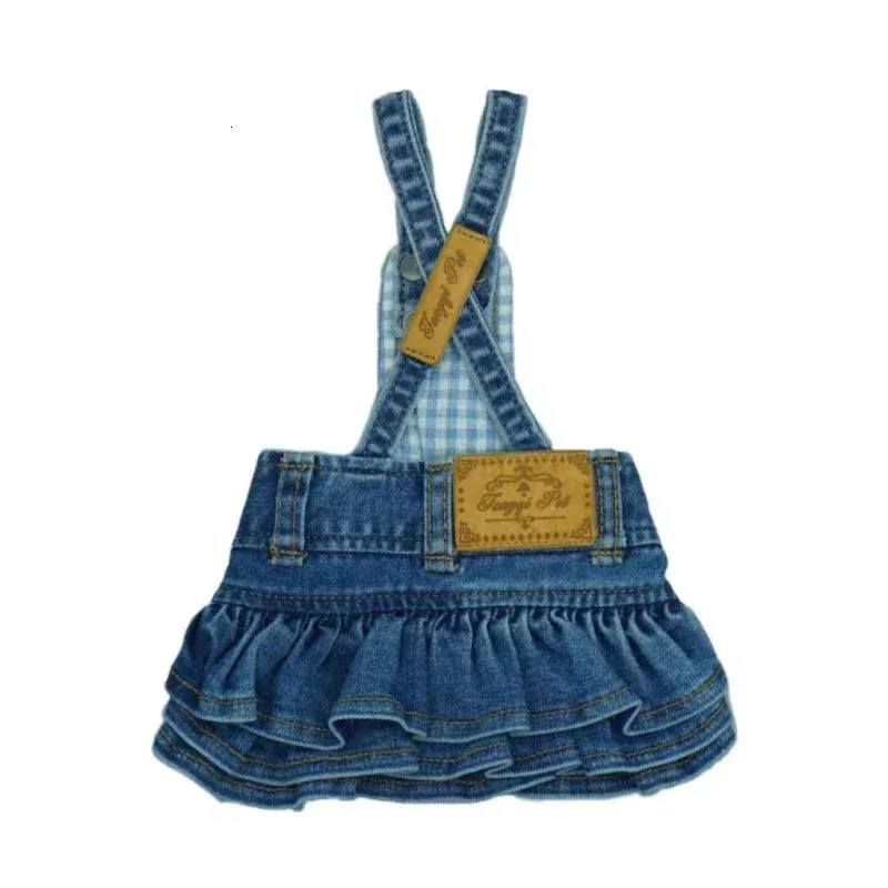 Small Dog Vêtements Costume Jeans denim robe chat chiot jupe de compagnie de compagnie yorkshire poméranien shih tzu maltais dogie vêtements robes 240402