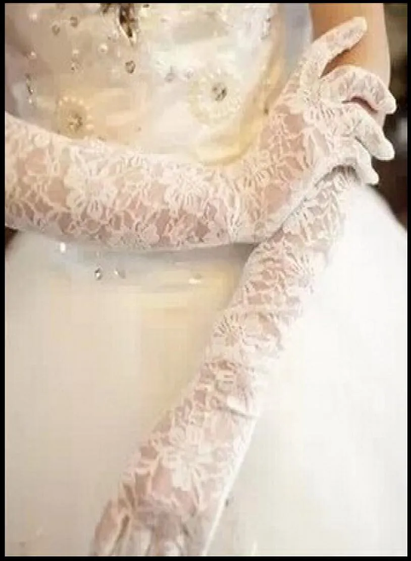 2016 Longueur du coude pas cher Glants de mariée longs-doigts en dentelle APPLQIEUS MADE GLANTS BRIDAL ACCESSPRIES4456894