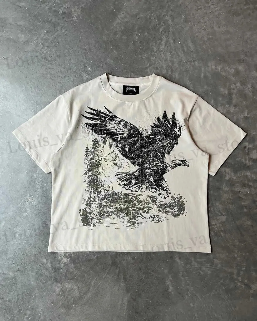 T-shirty męskie harajuku orła druk drukarnia ponadwymiarowa koszulka Kobiet Strtwear Grunge grafika