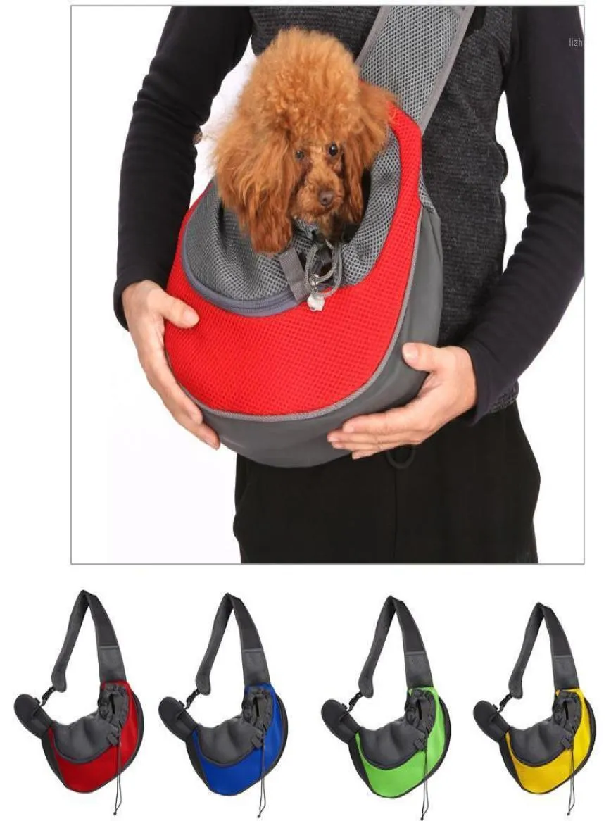 Husdjur valpbärare påse utomhus rese handväska påse mesh enkel axelväska sling resor axel för hundar sl minnes skum16507983