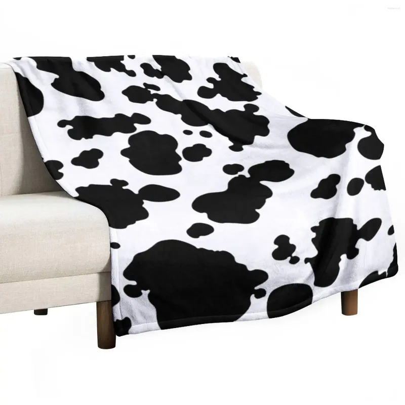 Filtar Cow Print kast filt för soffor Vintage Loose Cosplay Anime