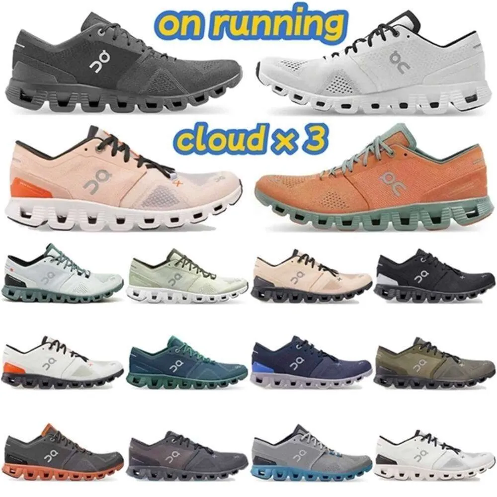 Chaussures de créateurs chaudes 0n nuage x 3Black blanc rose sable rose orange aloe ivoire cadre cendre sable rose fashi0n nuages jeunes femmes hommes coureurs légers baskets