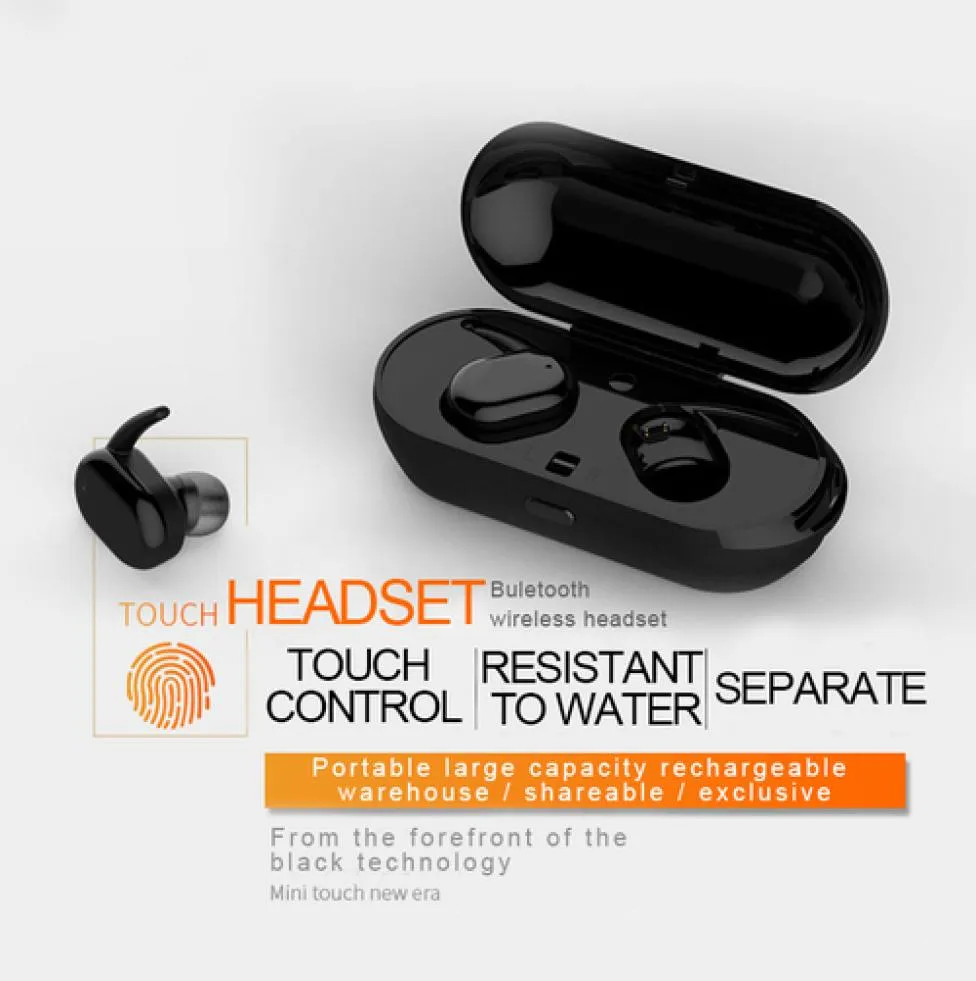 Sovo S9100 Touch Control Mini Twins Earuds TWS Earphone Waterproof Bluetooth Headset Hands med laddningsbox för smartphone3891834