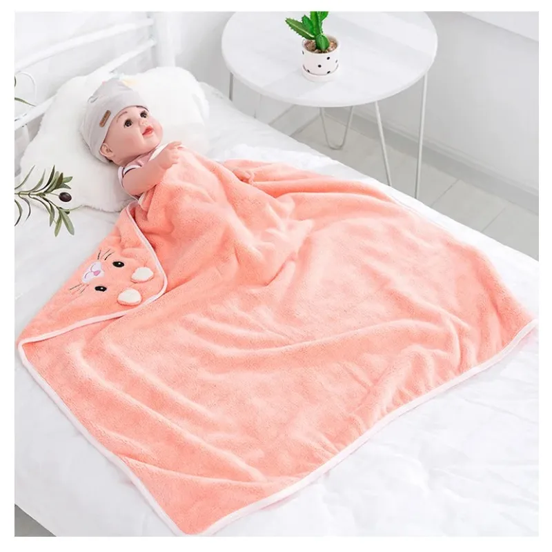 Toalha de algodão orgânico Toalha de bebê recém -nascido Robo de banho super macio toalha de banho Orelhas de desenho animado Dormindo o envoltório para meninos meninas