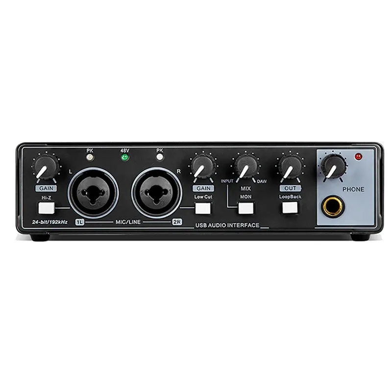 Tillbehör Ljudgränssnitt Sound Card Monitor Electric Guitar Recording för Live Broadcast Studio Computer Audio Equipment