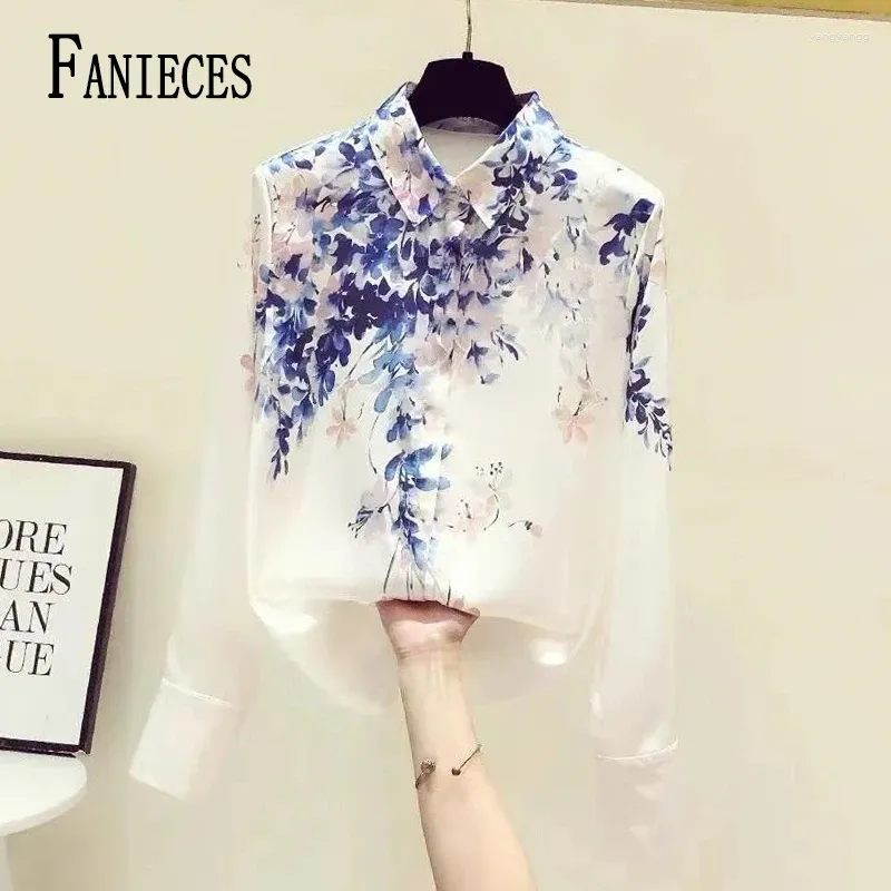 Women's Blouses FANIECES S-4XL Blusa Feminina Casual Loose Shirts For Women Autumn Vintage Female Oversized Shirt Fashion Elegant Tops