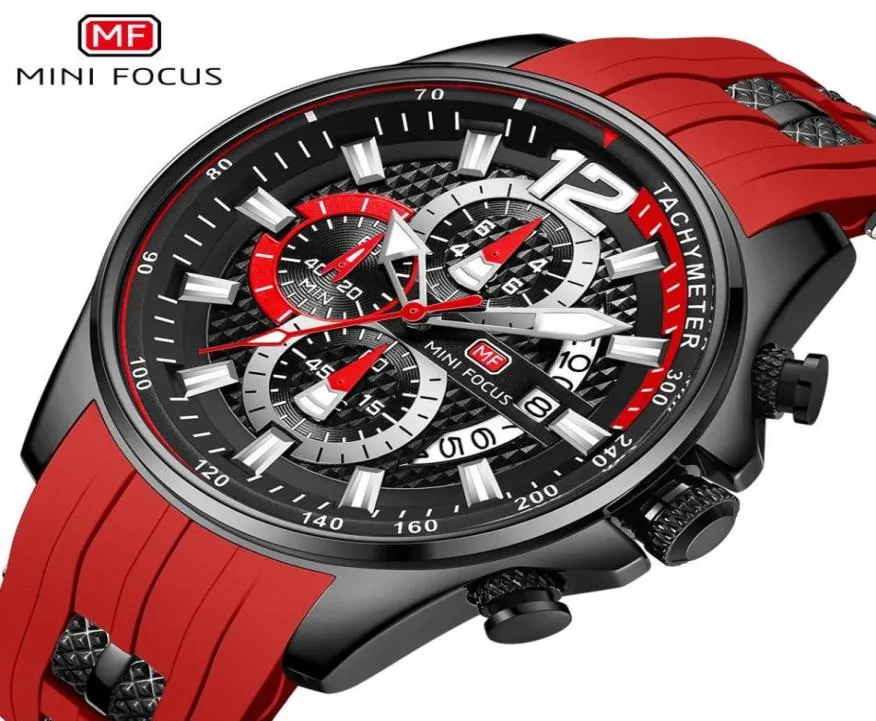 Nouvelle marque Mini Mini Focus Men imperméable Regardez Fashion Sport Silicone Watch Male Chronograph Wristwatch Relogo Masculino1458341