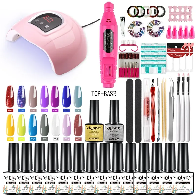 Jurken Manicure Set Nail Dryings 14/10/6 Kind Nagel Pools Kit met nagelboor Hine Nail Lamp Acryl Kit Nail Art Tools Nagelgereedschap