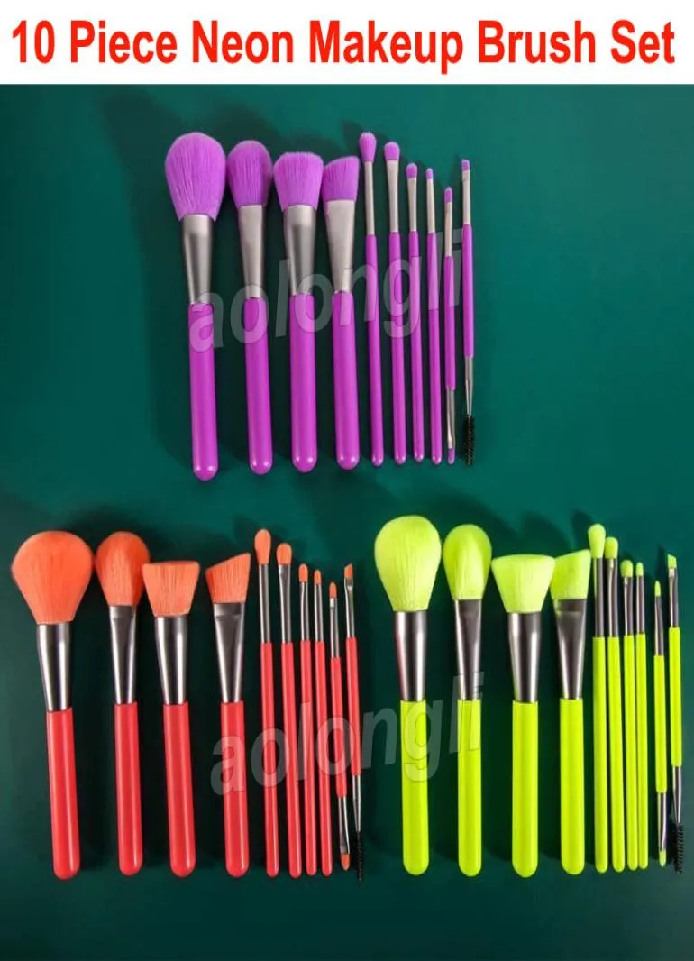 DOCOLOR Makeup Brushes Set Neon Kabuki Brush Eye Shadow Lip Brushes Face Blender Foundation Powder Concealer Cosmetic Make Up Brus3523765