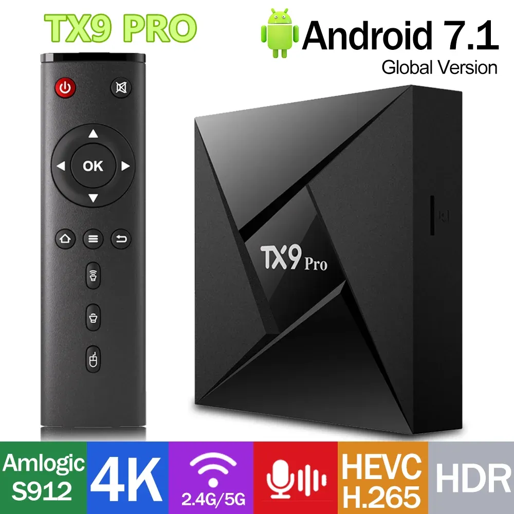 Box Tanix TX9 Pro Smart TV Box Android 7.1 Amlogic S912 2GB 16GB 3GB 32GB TX9PRO 2.4G Wi -Fi 4K HD Video Player Setop Box