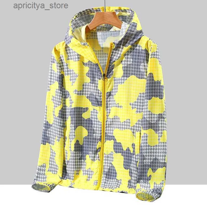 Jaquetas ao ar livre Hoodies Mulheres Jaquetas de verão Rápido Anti-UV Ultrathin Man Couples Camping Camping Camouflage Jacket Roupeling Windbreaker Cenking Jacket L48