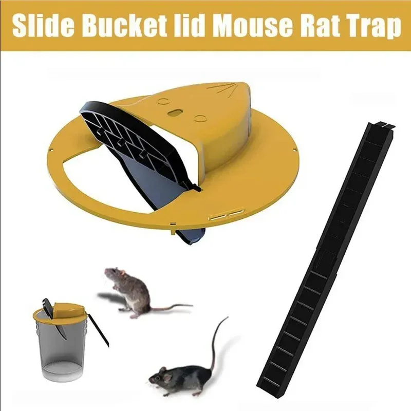 Fällor Möss Trap återanvändbar smart flip och glid hink lock mus råtta fällan human eller dödlig fälla auto återställning råtta dörr multimöss mördare