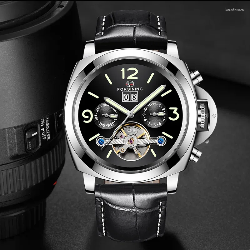 Men s Automatic Mechanical Wristwatches Forsining A005 Luminous Skeleton Tourbillon 2024
