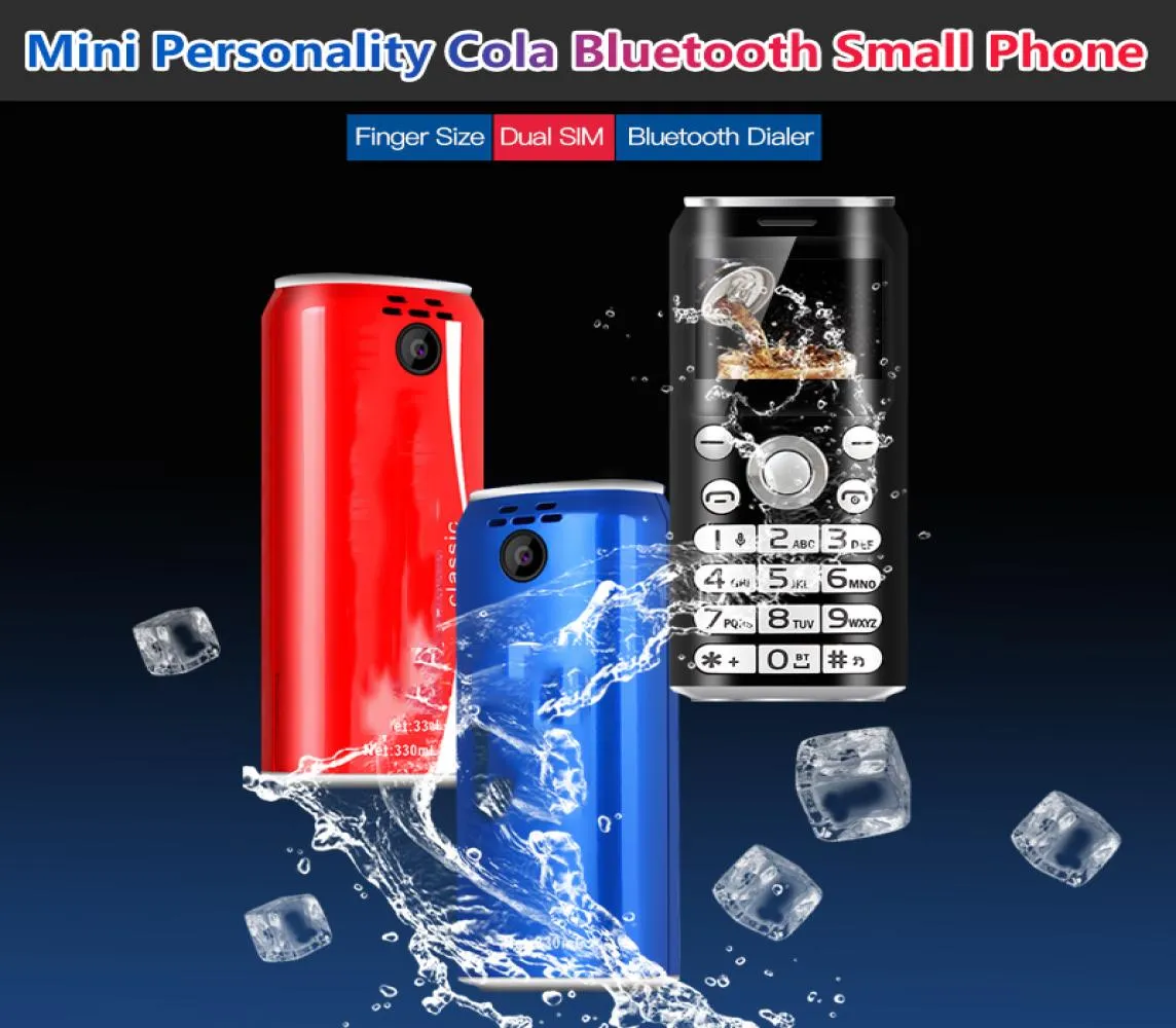 Super Mini -mobiltelefon K8 Push -knapp Mobiltelefon Dual Sim Bluetooth Dialer GSM Mobiltelefoner Kameror 10 tum Hands Telefon Celula6686600