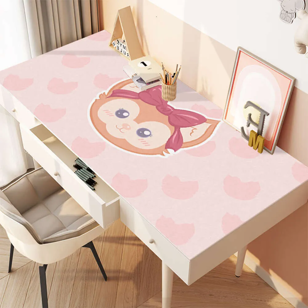 Cartoon Student Desk Mat Girl Cartoon Style Crystal Velvet Tablecloth Tabletop Practical Writing