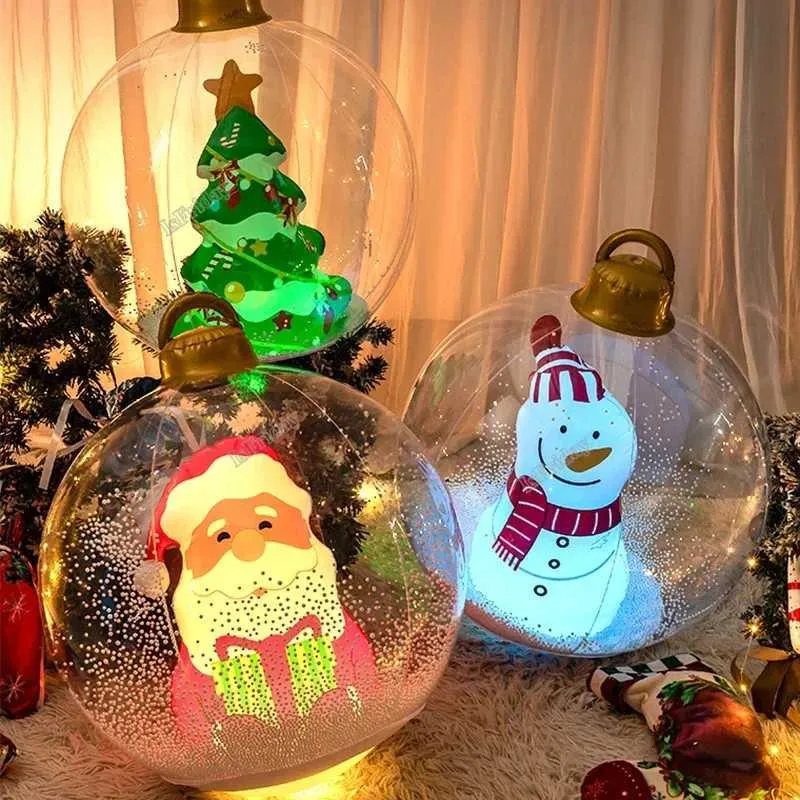 Boule De Noël Gonflable Géante En PVC - 66 Cm - Décorations De Jardin étanches Pour Noël