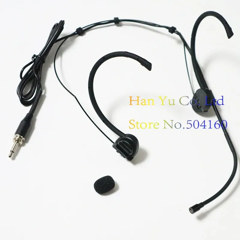 Microphones Black 3.5mm Male Screw Plug Ear HeadWorn Headset Mic Condenser Microphone Mike Mikrafon For Wireless Bodypack Transmitter