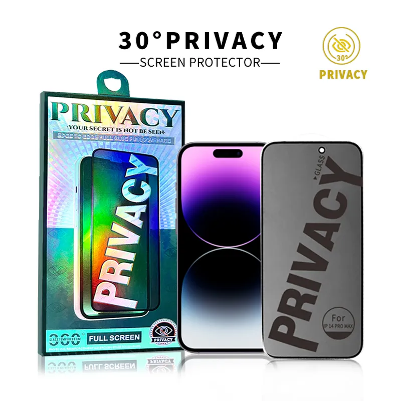 Screen Protector Without Box 30° Privacy Tempered Glass Screen Protectors for iPhones, Samsungs ...