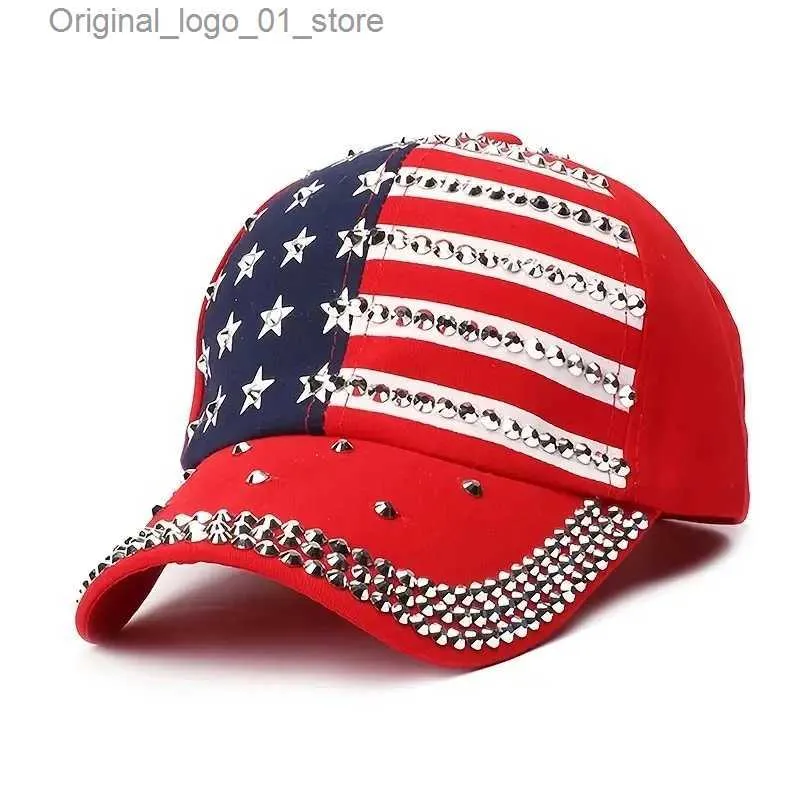 Ball Caps American Flag Baseball Hat Flag Flag Deim Hip Hop Hat Outdoor Leisure Style Mens Unisex Women Hat Q240408