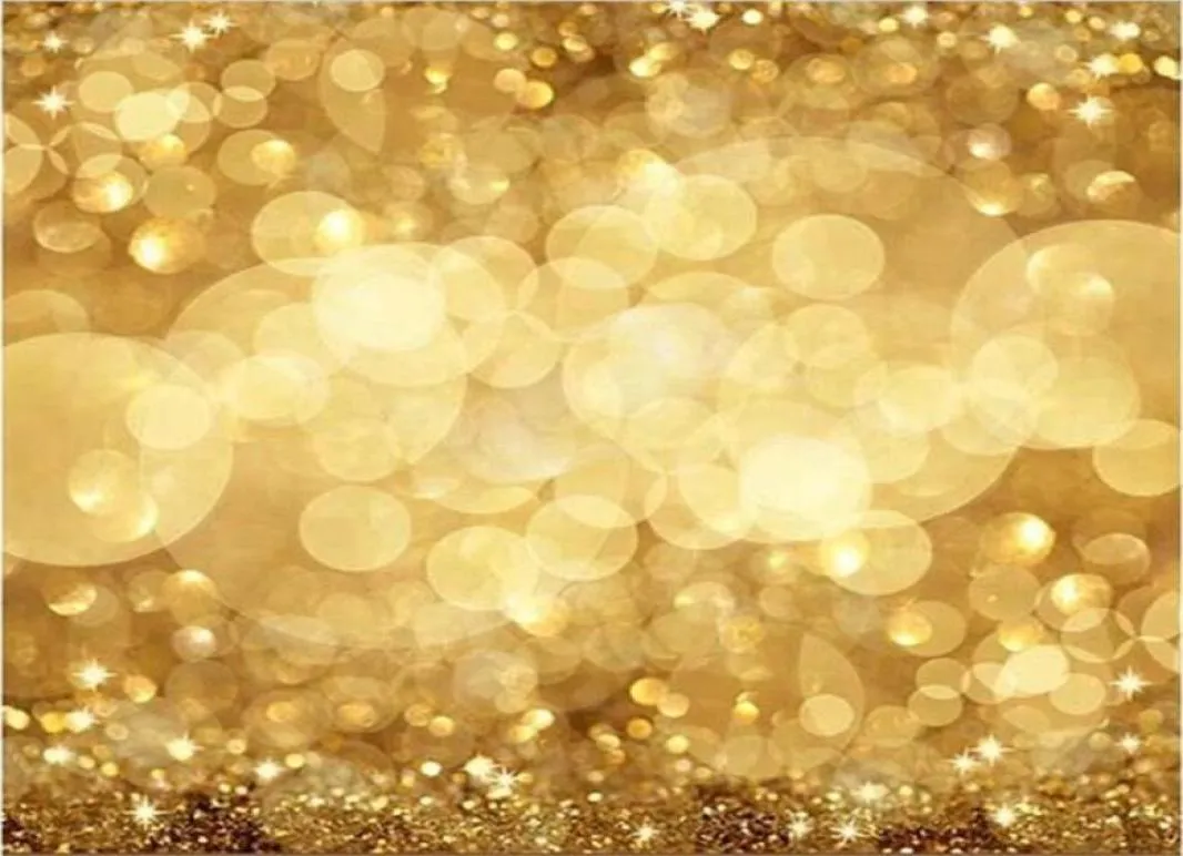 8x8ft Gold Sparkle Bokeh POGRAPHY BAKGRUND FÖR STUDIO Picture Po Booth Nyfödda Baby Props Children God jul Backdro1043434