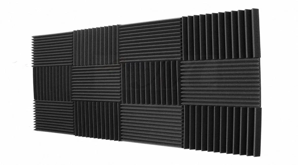 Akoestische panelen schuimtechnische spons wiggen 1 inch x 12 inch x 12inch 12 pack geluidsisolatie panelen ICUB1869012