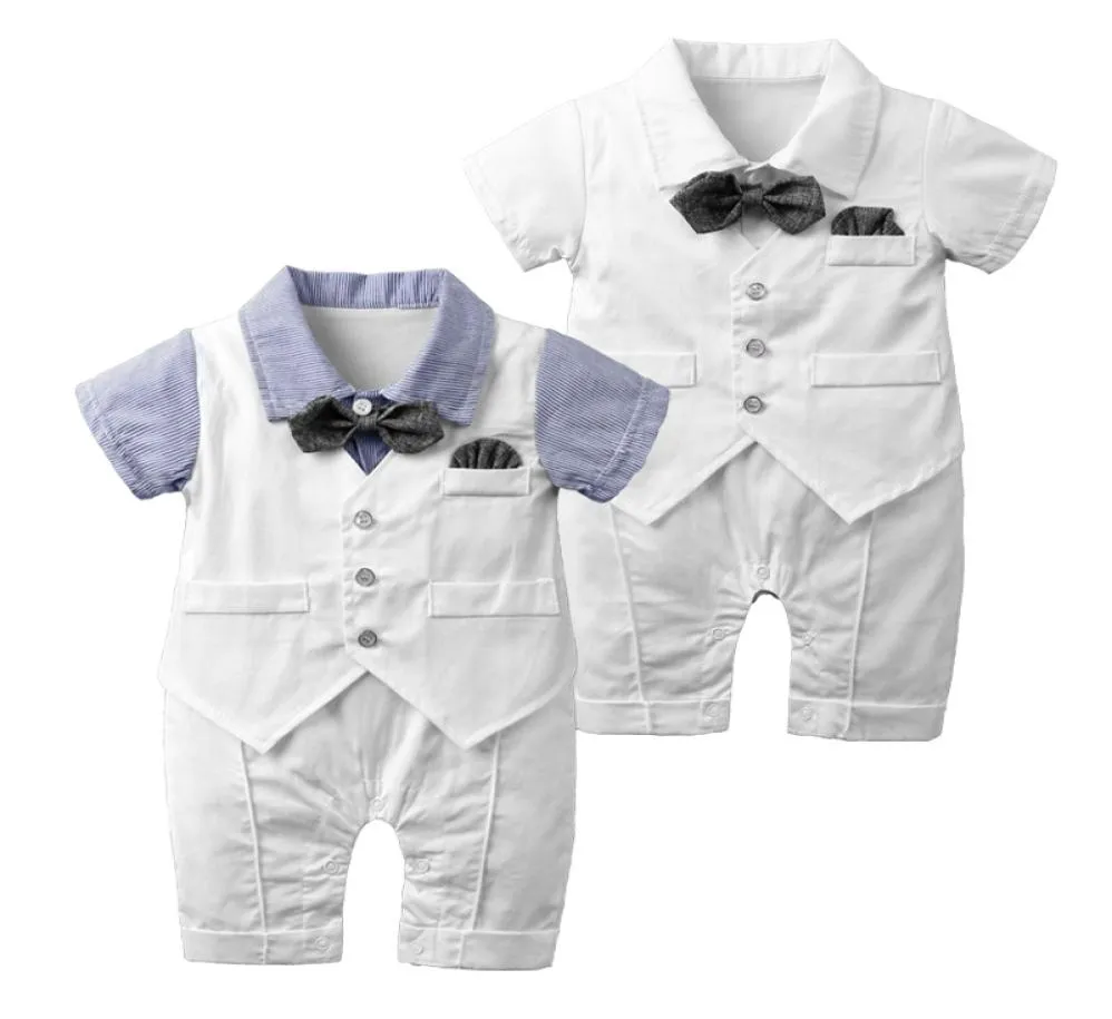 Baby Rompers Falle Gix Bow Clie Gentleman Gentle à manches courtes à manches courtes3005617