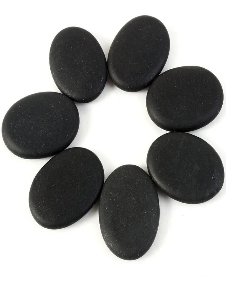 7pcs lot noir spa rock basalte énergétique orteil face à face ovale massage lave naturaire en pierre natale se relaxation des soins de santé 1545804