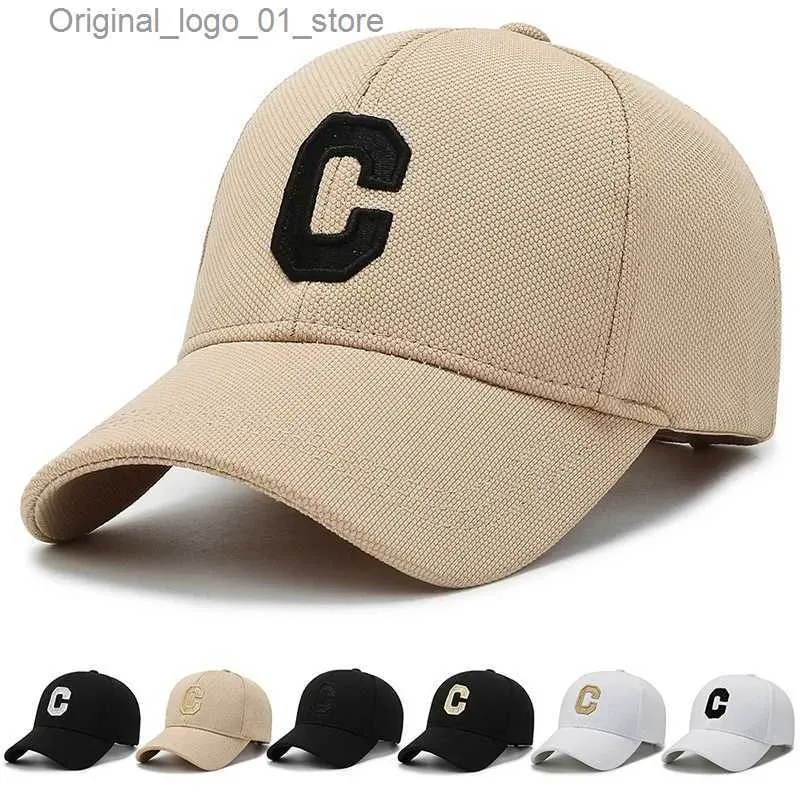 Ball Caps Proste konstrukcja C List uwikłona czapka baseballowa dla kobiet Snapback Summer Sun Hat swobodny regulowany kapelusz Hip Hop Truck Q240408