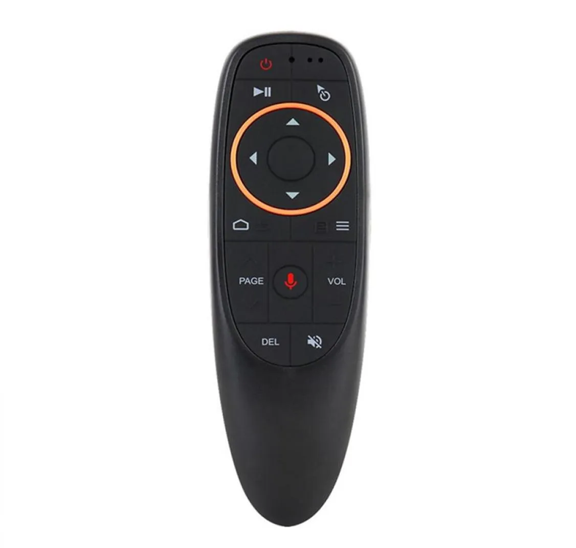 G10G10S VOCIE RÉMOCIATION AIR SOURIE AVEC AVEC USB 24GHz Wireless 6 Axe Gyroscope Microphone IR Remotes pour Android TV Box3995934