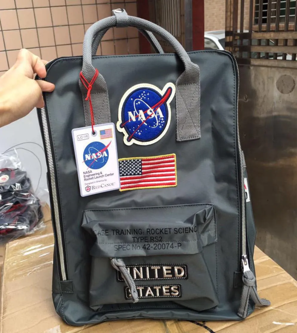 Varumärke NASA -ryggsäckar 19SS National Flag Rackpack Mens Womens Designer Väskor unisex Studenter Bag6462210