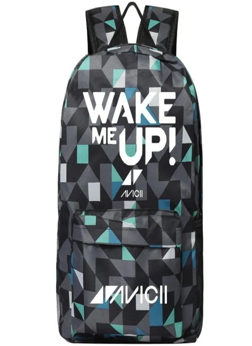 Avicii рюкзак разбудить меня Daypack DJ Tim Bergling Music School Back Cool Leisure Rucksack Sport School Bag Bag Outdoor Day Pack7095775