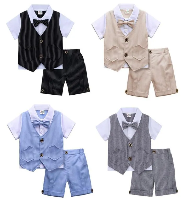 Bébé anniversaire gentleman tenfit infant wedding fête cadeau costume tanddler baptême vêtements formels ensemble baptême robe1166143