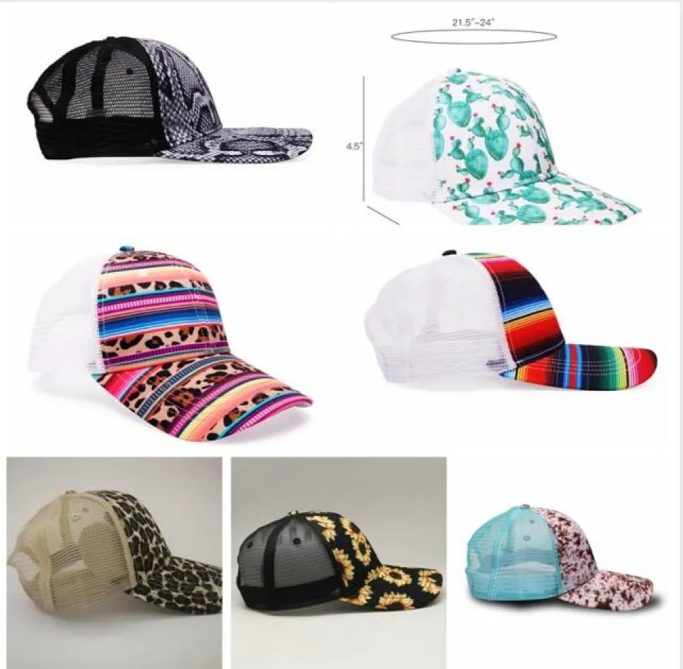 8style Snake Baseball Hat Print Print Leopard Sunflower Caps Serape Mesh Cap Fashion Stepus Hats Outdoor Sunhat GGA366242733722