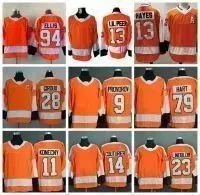 Mens Orange 94 Ryan Ellis Lil #13 Hayes Peep Hockey Jerseys 9 Provorov 23 Lindblom 28 Giroux 11 Konecny 14 Couturier 79 Hart Home Stitched