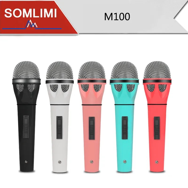 Mikrofonlar Somlimi Highend Kablolu Mikrofon Pop M100 Profesyonel Performans Açık Mekan Bağlantı Ses Dinamik Şarkı Söyleme Karaoke