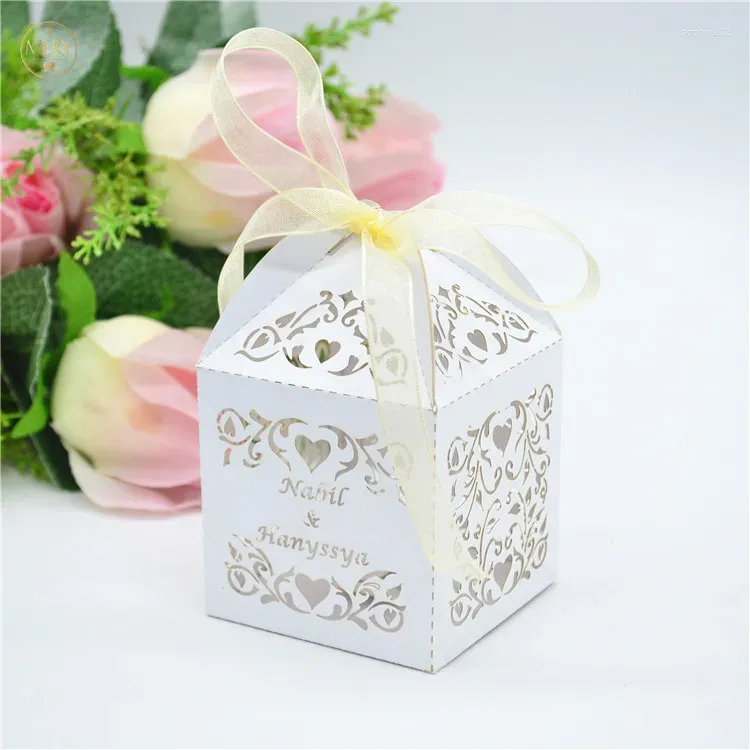 Confezione regalo Laser Cut Love Love Vine White Wedding Engagement Sweets Box