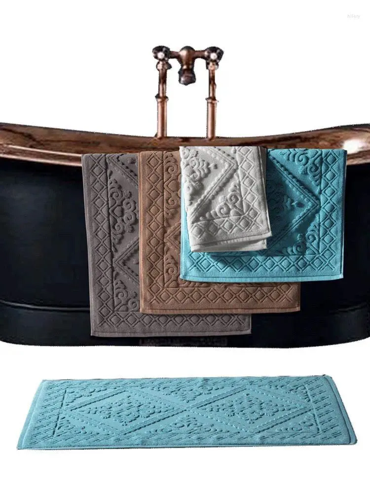 BADMATS 1PC EL Katoen Mat Luxe Huis Tapijt Jacquard handdoek Dikke Anti-slip Doormat Super absorberende badkamer Tub