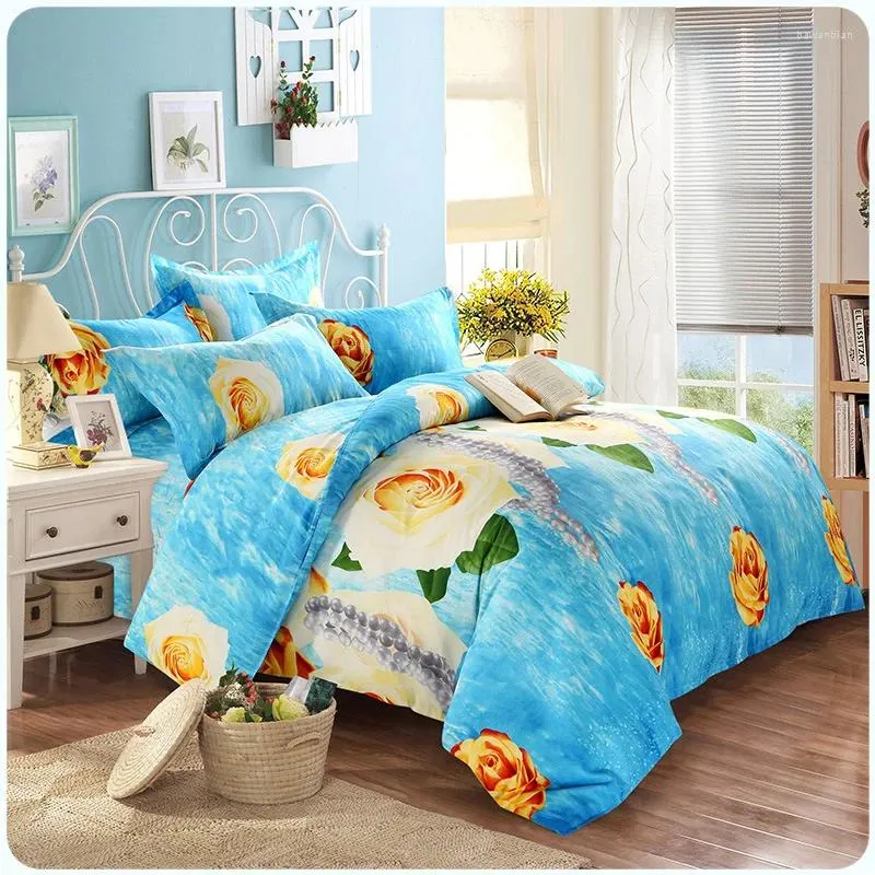 Bedding Sets European-style 3D Rose Flower Set Textile Butterfly Wholesale El Double Girls Bed Cover