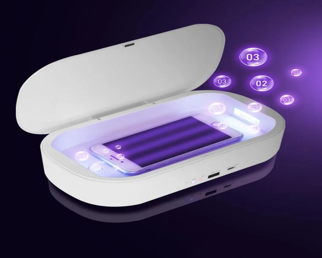 UV Sterilization Box Phone Wireless Charger Fast Charging UVC Desinfection Lamp Multifunktionell lagringsorganisatör Charger Android 3446792
