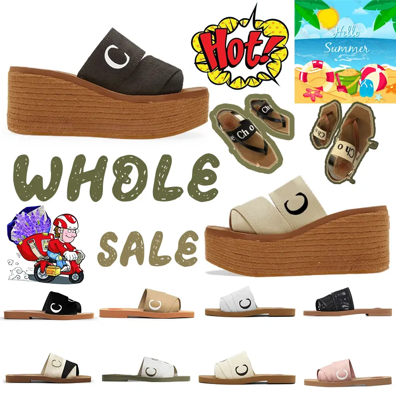 2024 Sandały projektanckie kobiety drzewne sandałowe płaskie muły Kapcie Sujece suwaki na zewnątrz platforma Platforma Slajd Black Multicolor Lady Beach Sandal Shoe 35-42