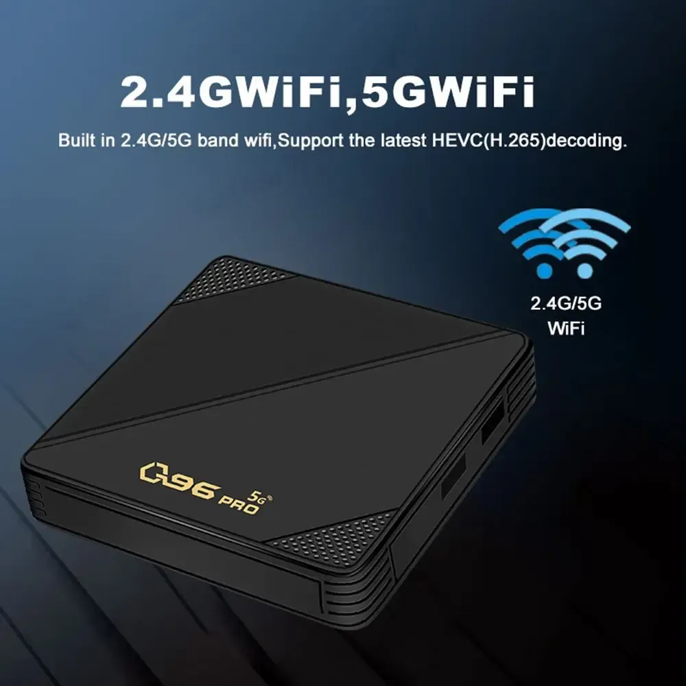 Box Q96pro Smart TV Box Android 10.0 Amlogic S905L Quad Core 2,4G/5G Dual WiFi Bluetooth 4K Set Top Box 8 GB+128 GB Media Player H.265